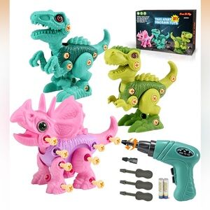 Free to Fly Dinosaur Building Drill Screw STEM Set - Pink, Green, Blue